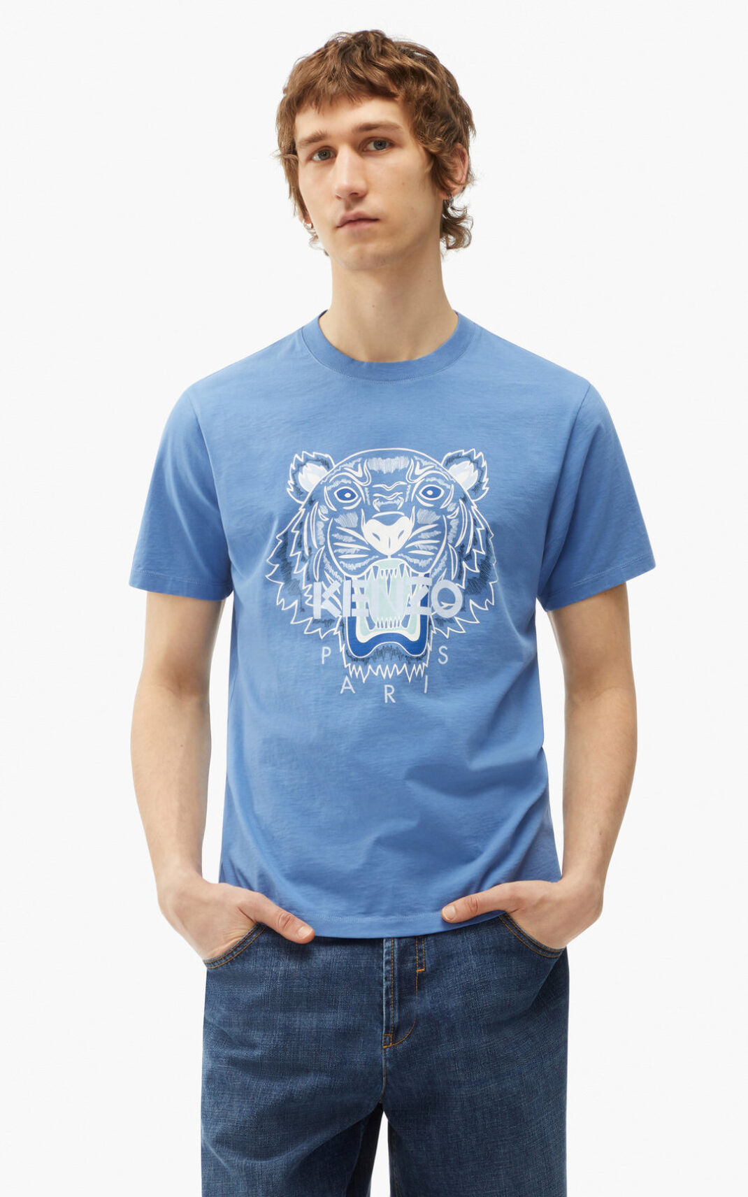 Kenzo Tiger T-shirts Herre - Blå DK-640387